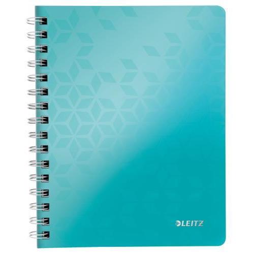 [450217] LEITZ Cahier spiralé WOW 14,8x21cm, 160 pages lignées. Couverture souple polypropylène. Coloris Menthe