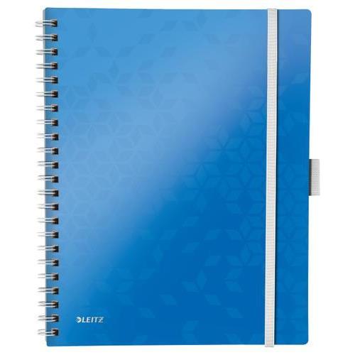 [450230] LEITZ Cahier spiralé WOW BEMOBILE 21x29,7cm, 160 pages lignées. Couverture souple polypro. Coloris Bleu