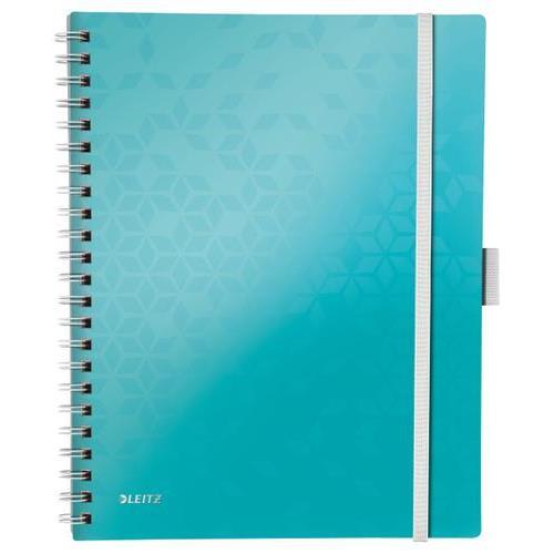 [450241] LEITZ Cahier spiralé WOW BEMOBILE 21x29,7cm, 160 pages 5x5. Couverture souple polypro. Coloris Menthe
