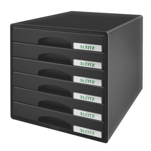 [450266] LEITZ Bloc de classement 6 tiroirs. Dimensions (lxhxp) : 32,3x31,5x39,7 cm. Coloris Rouge