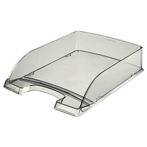 [450274] LEITZ Corbeille à courrier Plus. Dimensions (lxhxp) : 36x7x25,5 cm. Coloris Fumé