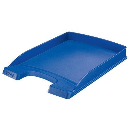 [450288] LEITZ Corbeille courrier Plus Slim. Petite capacité. Dim (lxhxp) : 25,5x3,5x35,7 cm. Coloris bleu.