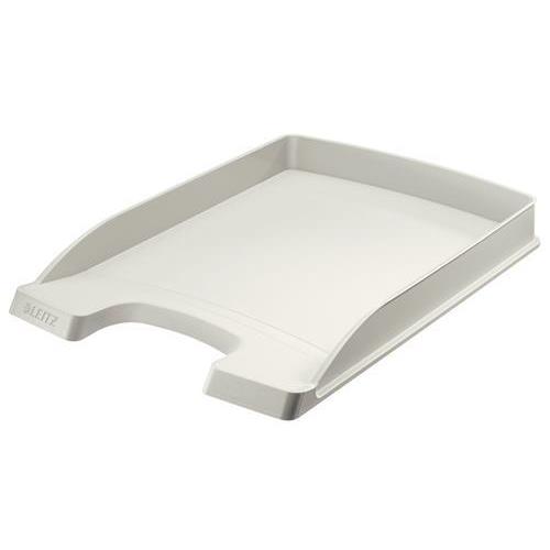 [450290] LEITZ Corbeille courrier Plus Slim. Petite capacité. Dim (lxhxp) : 25,5x3,5x35,7 cm. Coloris gris.