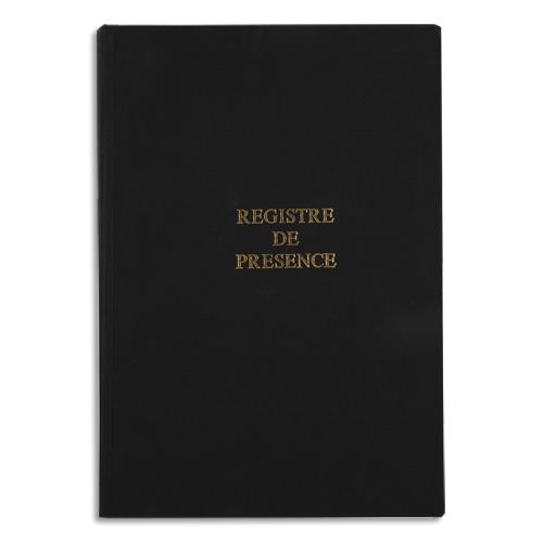 [450356] EXACOMPTA Registre Présence aux délibérations du conseil. Format 21x29,7cm 112 pages. Toilé.Coloris noir