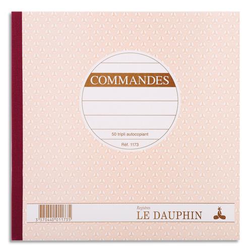 [450362] LE DAUPHIN Carnet commande 21x21cm autocopiant texté 50 feuillets numérotés tripli