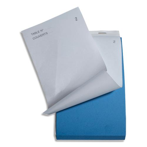 [450365] EXACOMPTA Bloc maître d'hôtel 8,5x17cm autocopiant texté 50 feuillets numérotés dupli. Encollées en pied