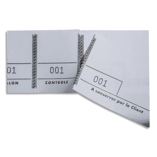 [450368] EXACOMPTA Bloc passe-partout 100 feuillets numérotés 4,8x15cm. 3 volets détachables. Coloris Blanc