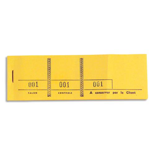 [450369] EXACOMPTA Bloc passe-partout 100 feuillets numérotés 4,8x15cm. 3 volets détachables. Coloris Jaune