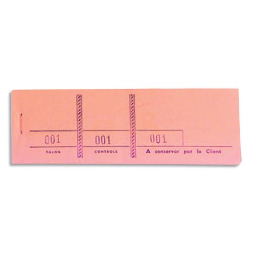 [450370] EXACOMPTA Bloc passe-partout 100 feuillets numérotés 4,8x15cm. 3 volets détachables. Coloris Rouge