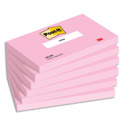 [450435] POST-IT® Notes Super Sticky Rose Flamingo 76 x 127 mm. Lot de 6 blocs de 90 feuilles.