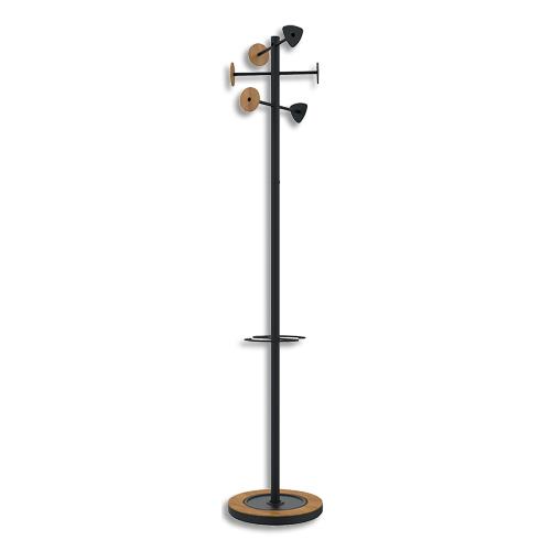 [450487] UNILUX Portemanteau Bora bambou noir. 6 patères. éco conçu (dont eco-taxe mobilier de 1,59 €)