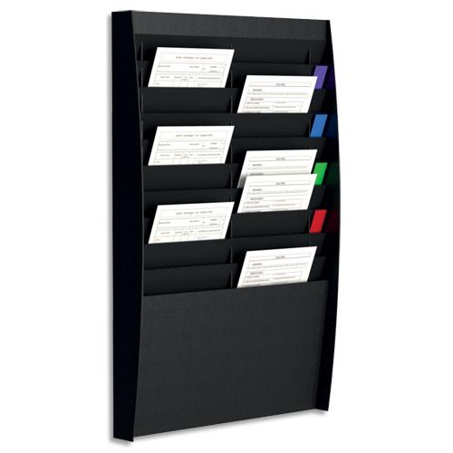 [450535] PAPERFLOW Trieur vertical à 20 cases A4. Dimensions (lxhxp) : 54,4 x 86,5 x 10,6 cm. Coloris noir (dont eco-taxe mobilier de 1,02 €)