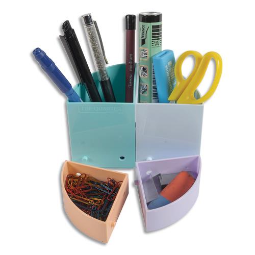 [450580] EXACOMPTA Pot crayons modulable 4 quartiers. Peuvent être combinés ensemble ou superposés. Coloris pastel