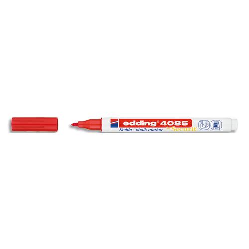 [450672] EDDING Marqueur craie liquide E-4085 pointe ogive 1-2mm base eau. Effaçable chiffon humide. Coloris rouge