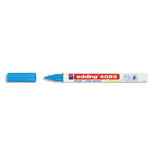 [450673] EDDING Marqueur craie liquide E-4085 pointe ogive 1-2mm base eau. Effaçable chiffon humide. Coloris bleu