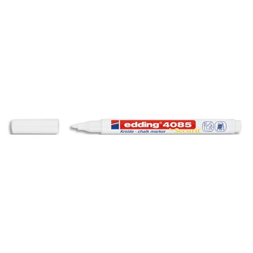 [450675] EDDING Marqueur craie liquide E-4085 pointe ogive 1-2mm base eau. Effaçable chiffon humide. Coloris blanc