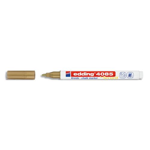 [450676] EDDING Marqueur craie liquide E-4085 pointe ogive 1-2mm base eau. Effaçable chiffon humide. Coloris or