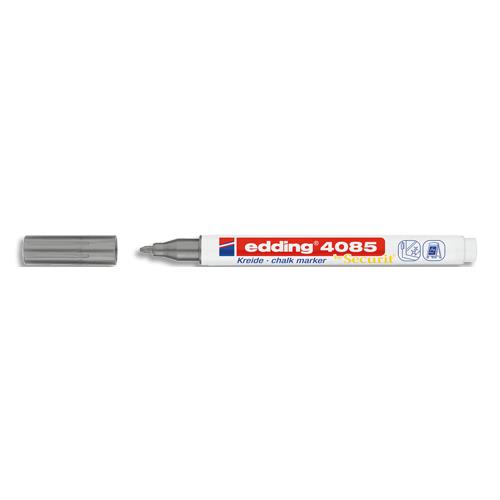 [450677] EDDING Marqueur craie liquide E-4085 pointe ogive 1-2mm base eau. Effaçable chiffon humide.Coloris argent