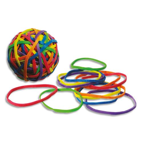 [450759] WONDAY Balle de bracelets en caoutchouc. 70 grammes. Coloris assortis