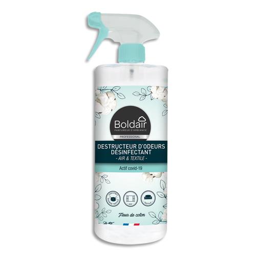 [450774] BOLDAIR Destructeur d'odeurs désinfectant 500ml parfum Fleurs de coton