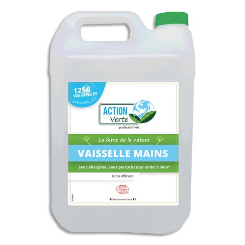 [450781] ACTION VERTE Bidon de 5 litres de liquide vaisselle Ecocert 0% parfum. Formule professionnelle