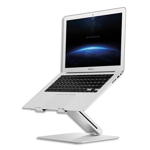 [450850] ALBA Support ordi portable alu 11 à 15,6'' jusqu'à 12cm hauteur-Inclinaison réglable 75° bras/80° plateau