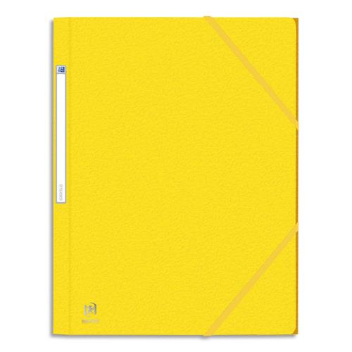 [177775] OXFORD Chemise 3 rabats et élastique EUROFOLIO en carte grainée 5/10e, 450g.Pour format A4. Coloris Jaune
