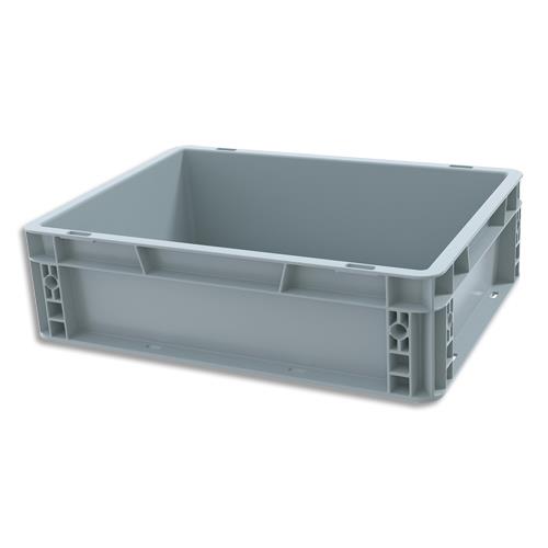 [451177] VISO Bac de rangement Gris en polypropylène, gerbable, charge 10L - Dimensions : L40 x l30 x H12 cm