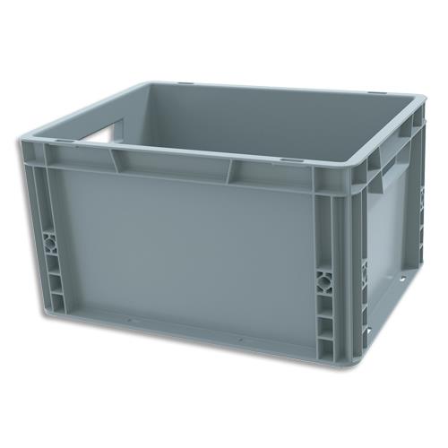 [451178] VISO Bac de rangement Gris en polypropylène, gerbable, charge 10L - Dimensions : L40 x l30 x H23 cm