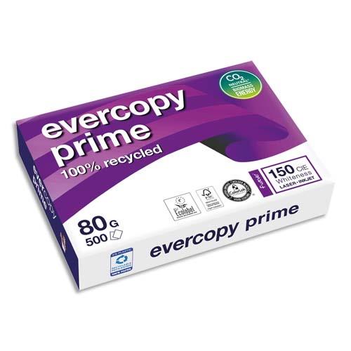[451672] CLAIREFONTAINE Ramette de 500 feuilles A4 80g, papier recyclé Blanc Evercopy Prime CIE 150