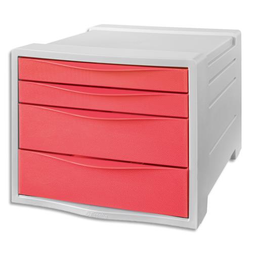 [451712] ESSELTE Colour'Breeze Bloc de classement, 4 tiroirs, corail, 628457