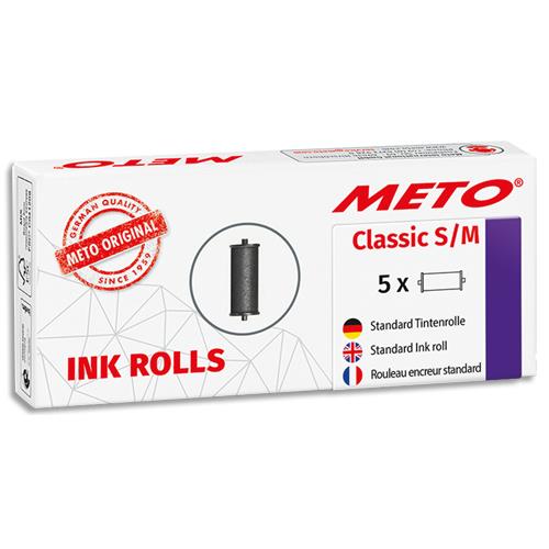 [452198] METO Pack de 5 rouleaux encreurs pour Meto Classic S & M 1 ligne et 2 lignes