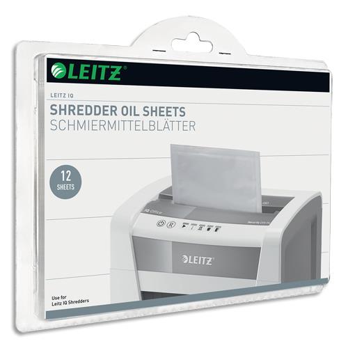 [452376] LEITZ Feuilles prélubrifiées pour destructeurs, 12 feuilles, 80070000