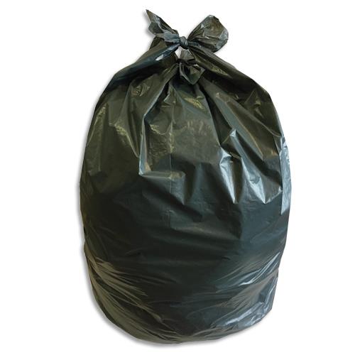 [452581] Boite de 200 sacs poubelles 2 noeuds 130L standard vert foncé 80x112cm 40 microns matière végétale