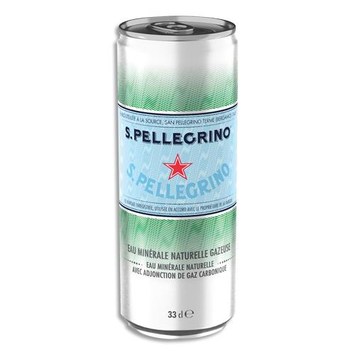 [452703] SAN PELLEGRINO Canette SLIM 33 cl d'eau pétillante minérale