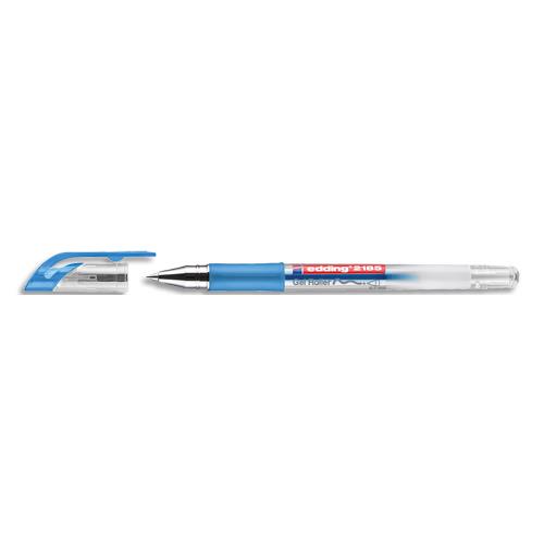 [694428] EDDING Roller encre gel E2185, pointe métal 0,7 mm. Coloris Bleu