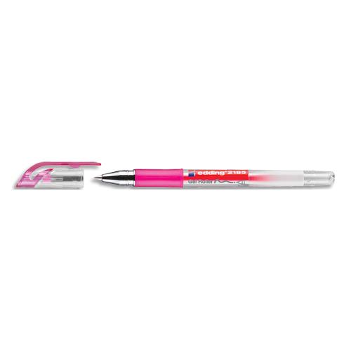 [694452] EDDING Roller encre gel E2185, pointe métal 0,7 mm. Coloris Rose