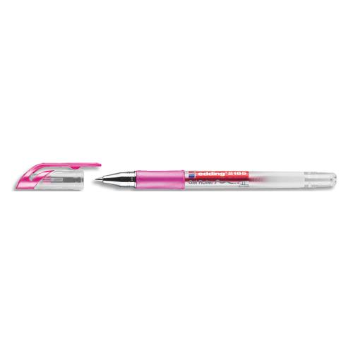 [694533] EDDING Roller encre gel E2185, pointe métal 0,7 mm. Coloris Rose métal