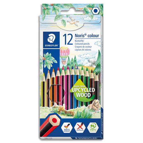[293543] STAEDTLER Etui de 12 crayons de couleur Noris colour 185 BOIS UPCYCLED