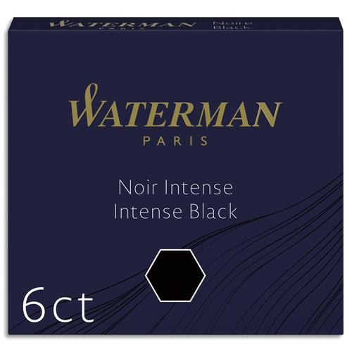 [028340] WATERMAN Etui de 6 mini cartouches encre Noire intense