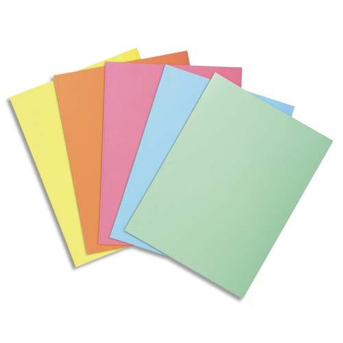 [195472] EXACOMPTA Paquet de 250 sous-chemises SUPER 60 en carte 60 grammes coloris assortis pastels