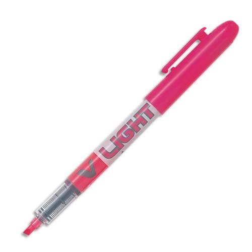 [196756] PILOT Surligneur de poche pointe biseautée encre liquide coloris Rose V-LIGHT