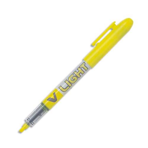 [196764] PILOT Surligneur de poche pointe biseautée encre liquide coloris Jaune V-LIGHT