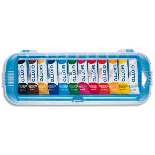 [028573] GIOTTO Boîte rigide de 12 tubes 10ml de gouache fine, coloris assortis