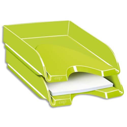 [204108] CEP Pro Corbeille à courrier Gloss pour format 24 x 32 - Dimensions L25,7 x H6,6 x P34,8 cm Vert anis