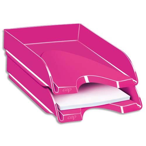 [204127] CEP Pro Corbeille à courrier Gloss pour format 24 x 32 - Dimensions L25,7 x H6,6 x P34,8 cm Rose pepsi