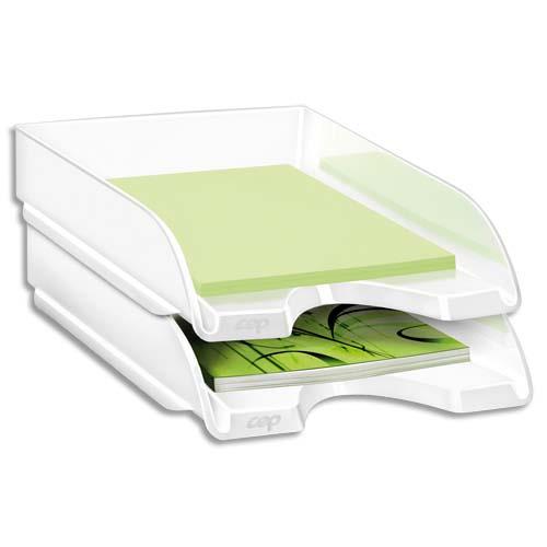 [204164] CEP Pro Corbeille à courrier Gloss pour format 24 x 32 - Dim. L25,7 x H6,6 x P34,8 cm Blanc arctique