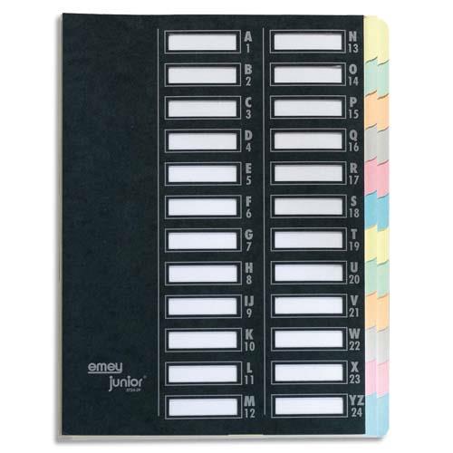 [204896] EMEY Trieur EMEY JUNIOR en carte, 24 compartiments. Coloris Noir.