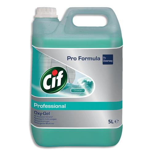 [207903] CIF PROFESSIONAL Bidon 5 L nettoyant multi-usage oxygel à l'oxygène actif fraîcheur océan Pro Formula