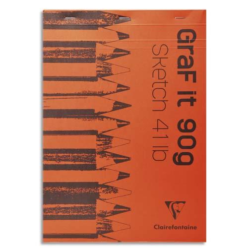 [208901] CLAIREFONTAINE Bloc de croquis Graf It format A4 80 pages microperforées 90g